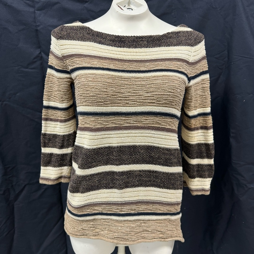 Lauren Jeans Co. Ralph Lauren Cotten Blend Striped Sweater